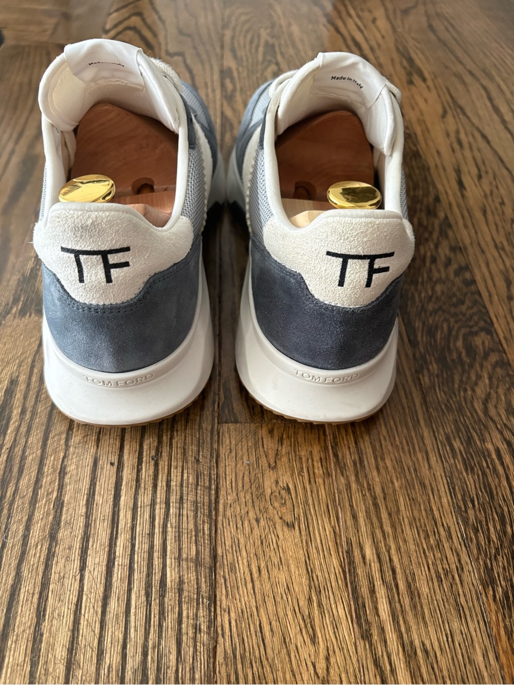 Tom Ford Men's Jaffa Blue and White Sneakers - Picture 3 of 5